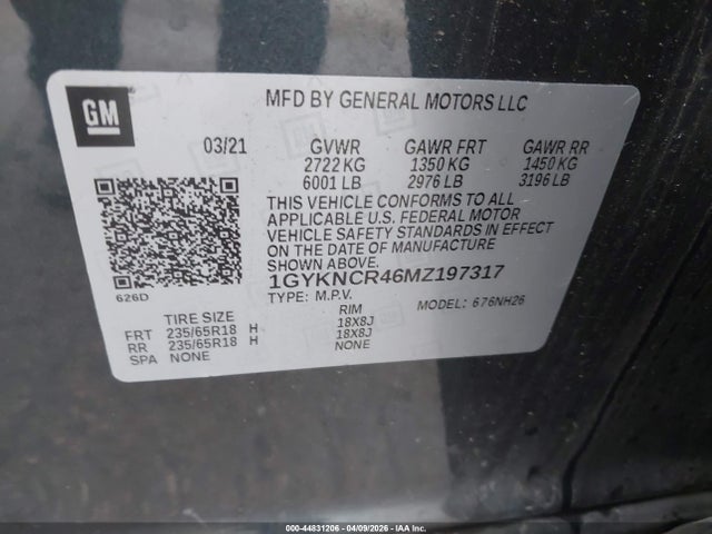 2021 CADILLAC XT5 1GYKNCR46MZ197317 Photo 8