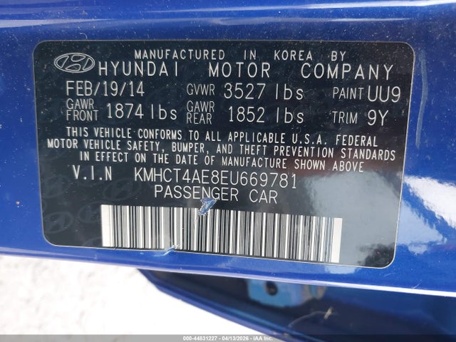 Hyundai ACCENT GLS 2014 KMHCT4AE8EU669781 Image 9