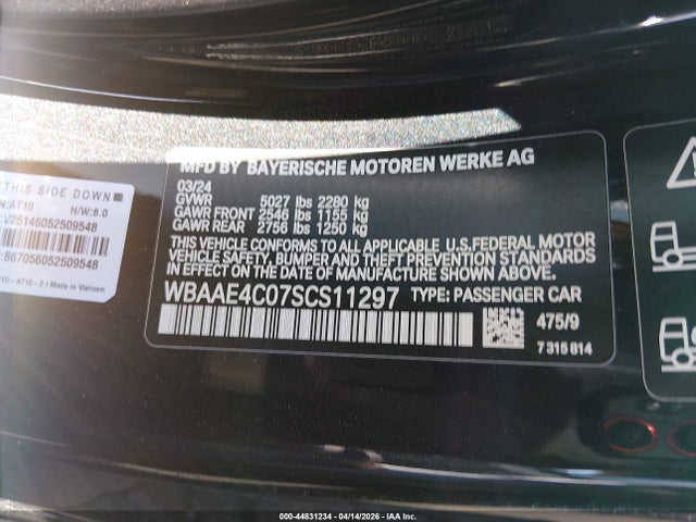 Aukcja sprzedaży 2025 Bmw 840i Xdrive, vin: WBAAE4C07SCS11297, numer aukcji: 44831234