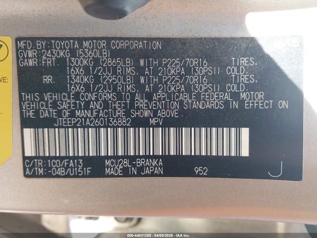 2006 TOYOTA HIGHLANDER JTEEP21A260136882 Photo 8