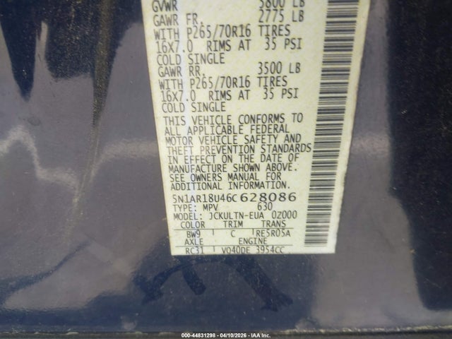 2006 NISSAN PATHFINDER 5N1AR18U46C628086 Photo 8