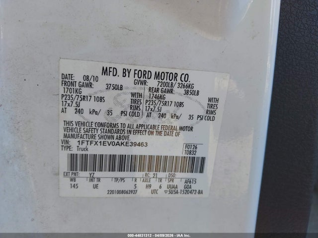 2010 FORD F-150 1FTFX1EV0AKE39463 Photo 8
