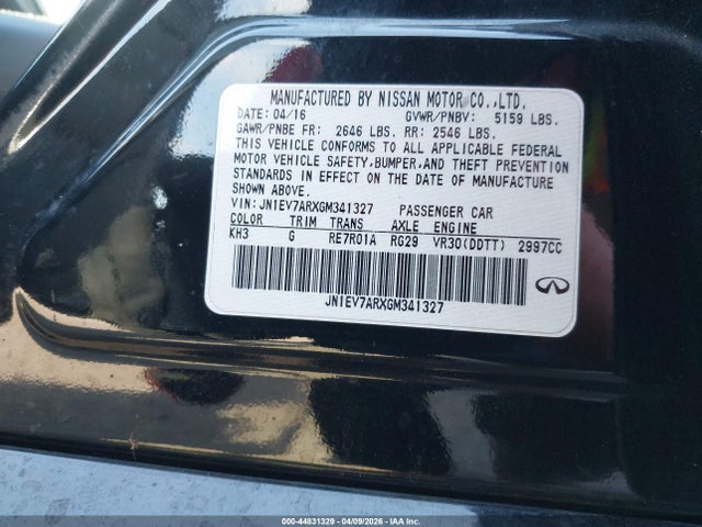 2016 INFINITI Q50 JN1EV7ARXGM341327 Photo 8