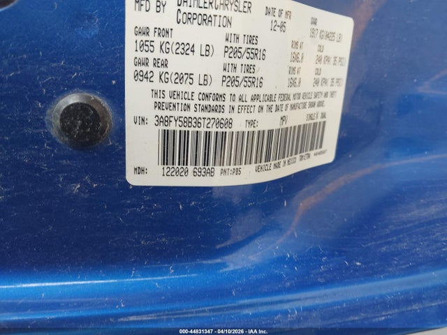 2006 CHRYSLER PT CRUISER 3A8FY58B36T270608 Photo 8