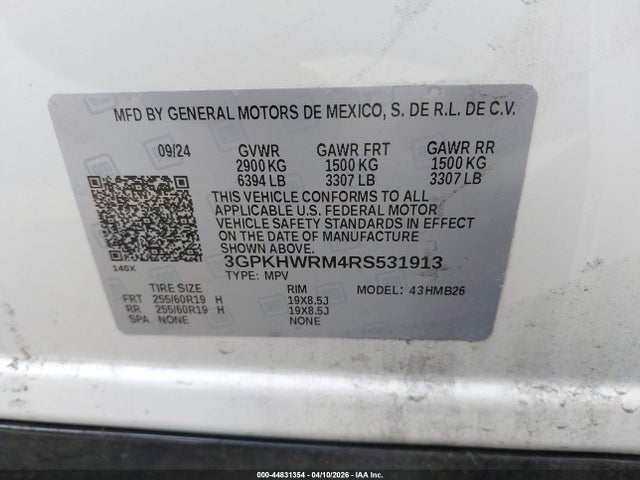 Продаж на аукціоні авто 2024 Honda Prologue Touring, vin: 3GPKHWRM4RS531913, номер лоту: 44831354