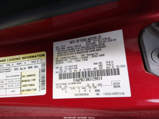 Ford Mustang Gt Premium Fastback 2021 1FA6P8CF3M5129014 Image 9