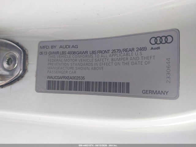 Aukcja sprzedaży 2014 Audi S5 3.0t Premium Plus, vin: WAUCGAFRXEA002535, numer aukcji: 44831574