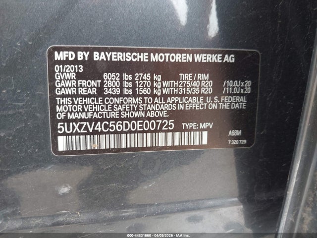 2013 BMW X5 5UXZV4C56D0E00725 Photo 8