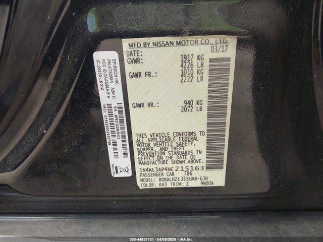 Nissan Altima 2.5 Sr 2017 1N4AL3AP4HC215163 Image 9