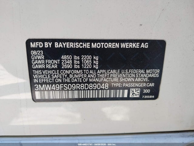 3MW49FS09R8D89048 BMW M340I