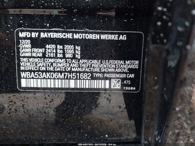 Aukcja sprzedaży 2021 Bmw 228i Gran Coupe Sdrive, vin: WBA53AK06M7H51682, numer aukcji: 44831803