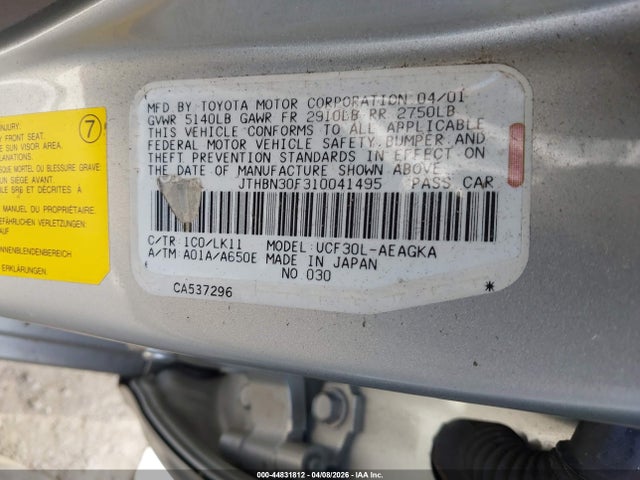 Продаж на аукціоні авто 2001 Lexus Ls 430, vin: JTHBN30F310041495, номер лоту: 44831812