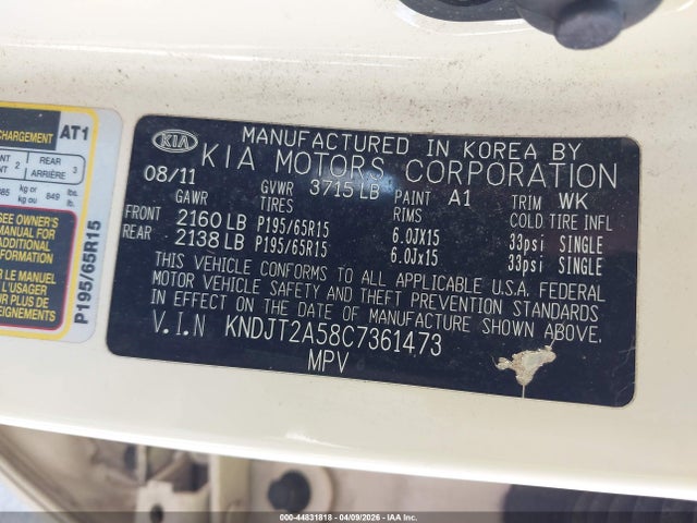 2012 KIA SOUL KNDJT2A58C7361473 Photo 8