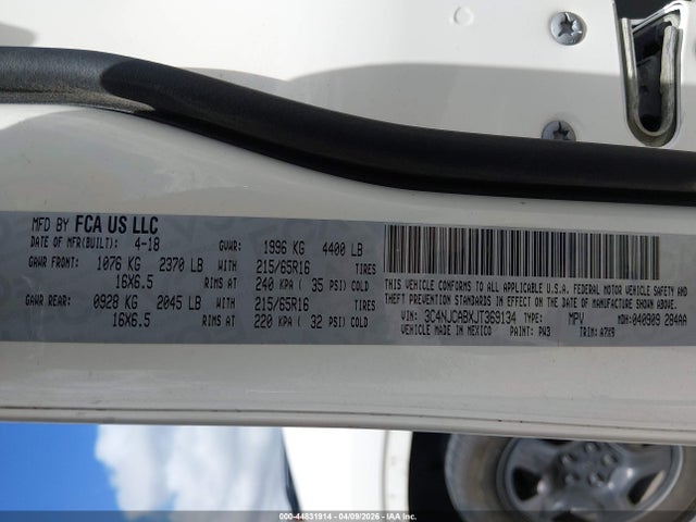 2018 Jeep Compass Sport Fwd მანქანა იყიდება აუქციონზე, vin: 3C4NJCABXJT369134, აუქციონის ნომერი: 44831914