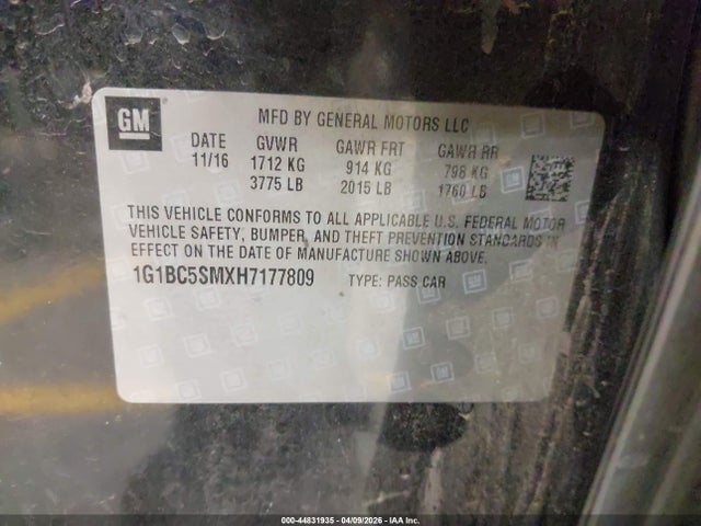 Chevrolet Cruze Ls Auto 2017 1G1BC5SMXH7177809 Image 9