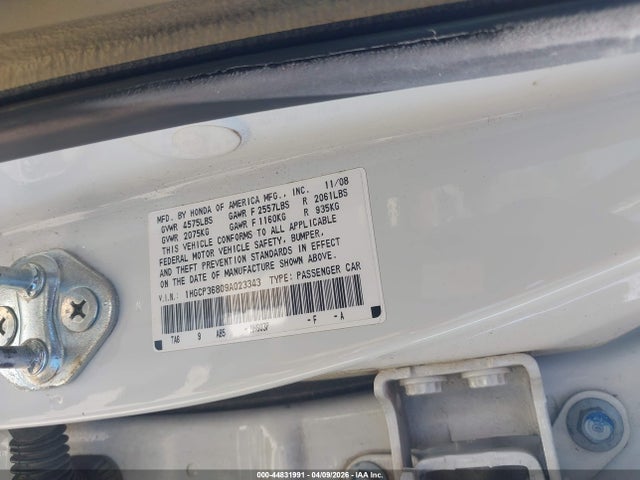 Продажа на аукционе авто 2009 Honda Accord 3.5 Ex-l, vin: 1HGCP36809A023343, номер лота: 44831991