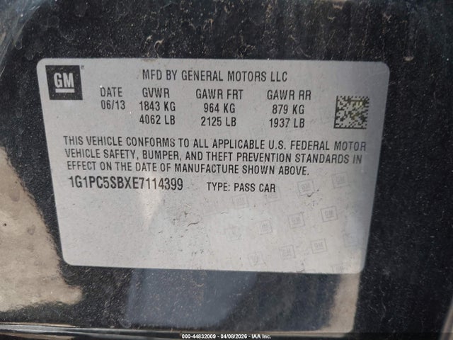Chevrolet Cruze 1lt Auto 2014 1G1PC5SBXE7114399 Image 9