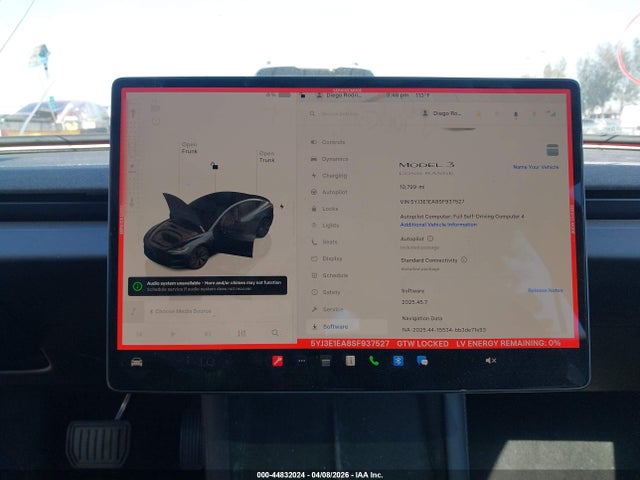 2025 Tesla Model 3 Long Range Rear-wheel Drive/standard Rear-wheel Drive მანქანა იყიდება აუქციონზე, vin: 5YJ3E1EA8SF937527, აუქციონის ნომერი: 44832024