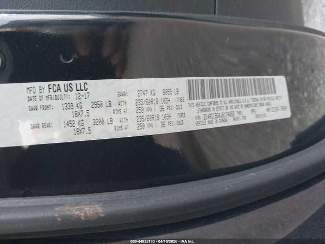 Продажа на аукционе авто 2018 Chrysler Pacifica Touring L, vin: 2C4RC1BG4JR174658, номер лота: 44832153