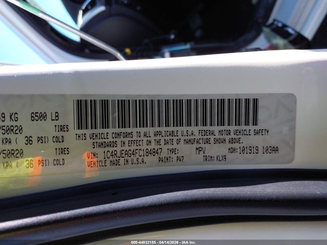 1C4RJEAG4FC184847 Jeep Grand Cherokee Altitude