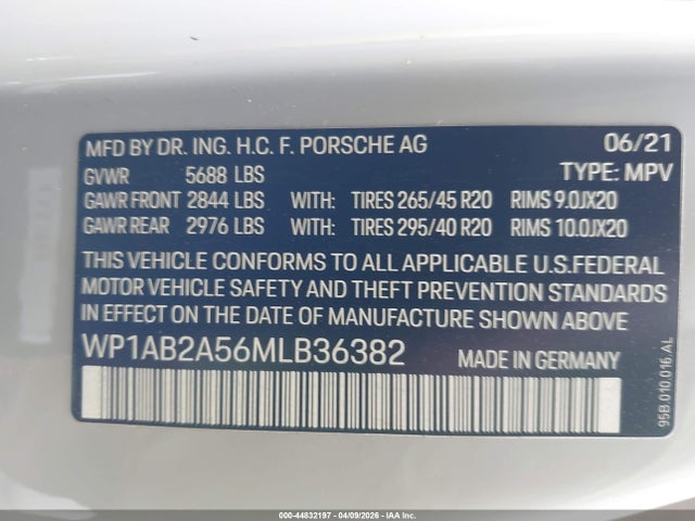 Продажа на аукционе авто 2021 Porsche Macan S, vin: WP1AB2A56MLB36382, номер лота: 44832197