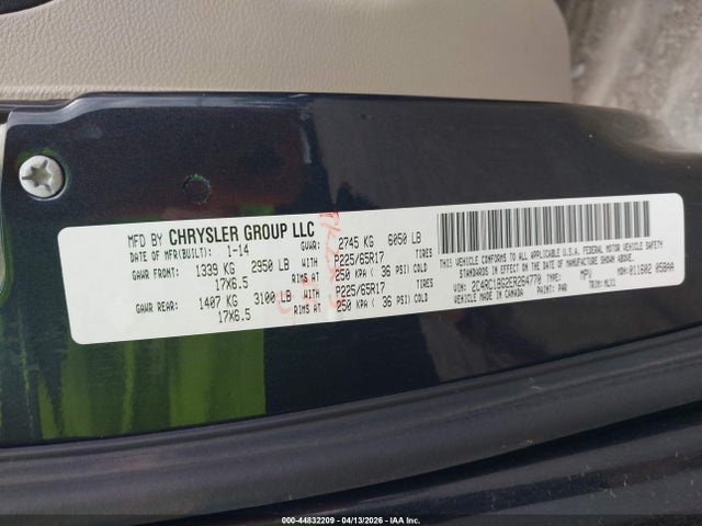 Aukcja sprzedaży 2014 Chrysler Town & Country Touring, vin: 2C4RC1BG2ER264770, numer aukcji: 44832209