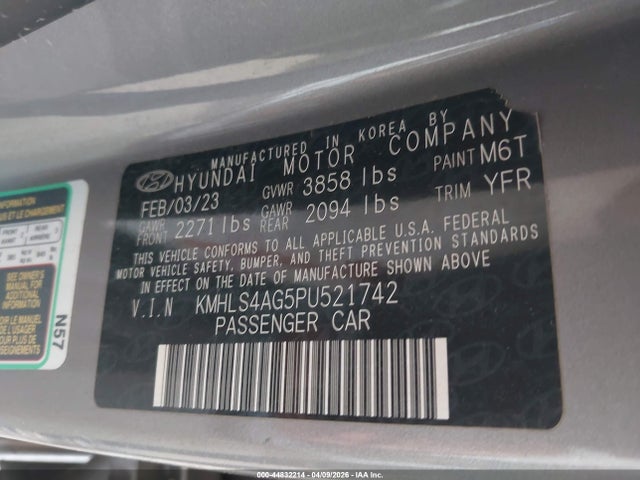 KMHLS4AG5PU521742 Hyundai ELANTRA SEL