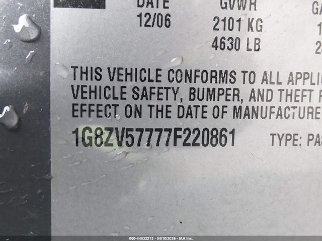 2007 SATURN AURA 1G8ZV57777F220861 Photo 8