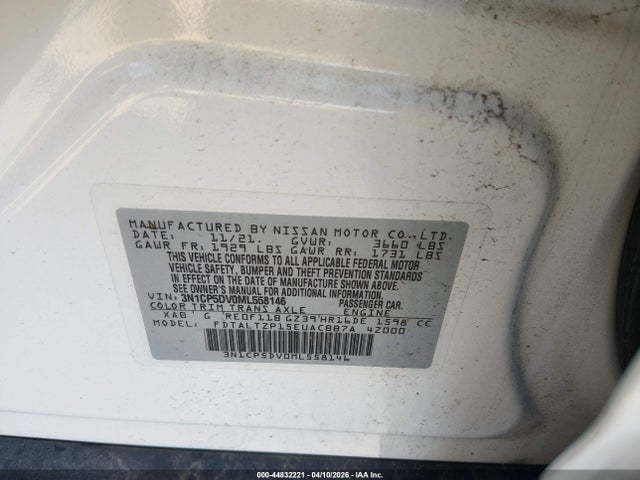 Продаж на аукціоні авто 2021 Nissan Kicks Sr Xtronic Cvt, vin: 3N1CP5DV0ML558146, номер лоту: 44832221