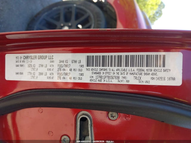 Aukcja sprzedaży 2011 Ram Ram 1500 St, vin: 1D7RB1GP7BS567698, numer aukcji: 44832237