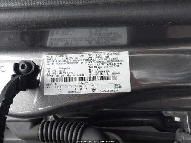 Ford FOCUS SE 2014 1FADP3F28EL377792 Image 9