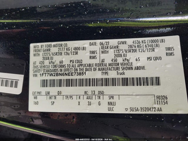 Ford F-250 King Ranch 2022 1FT7W2BN6NEE73851 Image 9