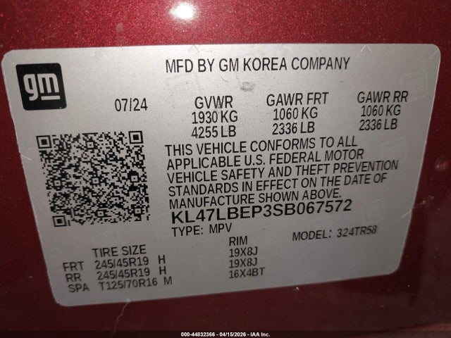 Продаж на аукціоні авто 2025 Buick Envista Sport Touring Fwd, vin: KL47LBEP3SB067572, номер лоту: 44832366