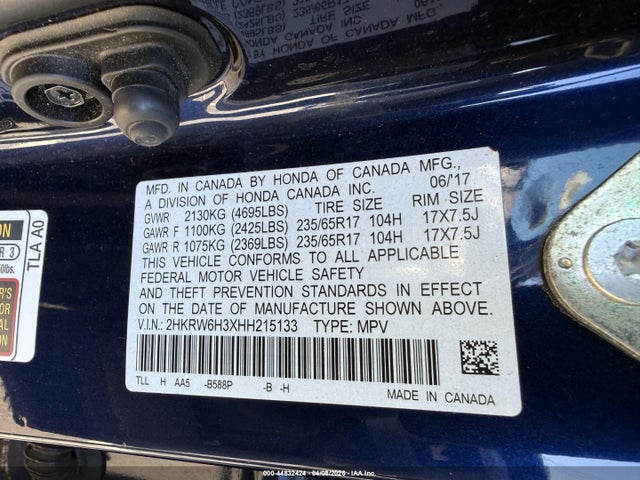 2017 HONDA CR-V 2HKRW6H3XHH215133 Photo 8