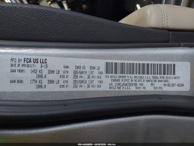 2019 DODGE DURANGO 1C4RDJAG4KC824789 Photo 8