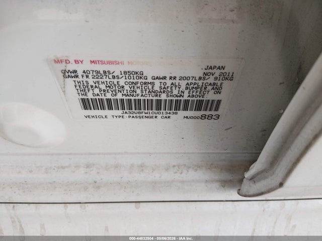 Aukcja sprzedaży 2012 Mitsubishi Lancer Gt, vin: JA32U8FW1CU013438, numer aukcji: 44832504