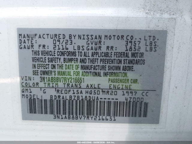 Продаж на аукціоні авто 2024 Nissan Sentra S Xtronic Cvt, vin: 3N1AB8BV7RY216651, номер лоту: 44832546