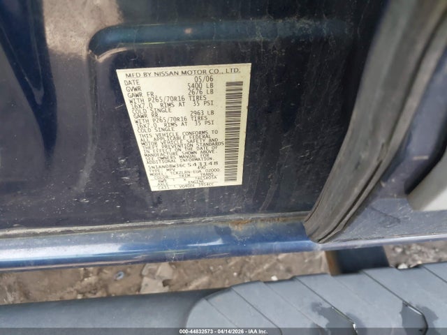 Aukcja sprzedaży 2006 Nissan Xterra S, vin: 5N1AN08W36C543148, numer aukcji: 44832573