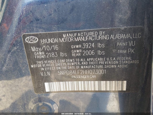 Hyundai Elantra Limited 2017 5NPD84LF2HH073001 Image 9