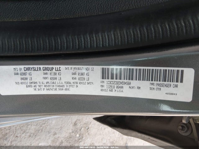 2013 Dodge Avenger Sxt მანქანა იყიდება აუქციონზე, vin: 1C3CDZCB2DN594560, აუქციონის ნომერი: 44832615