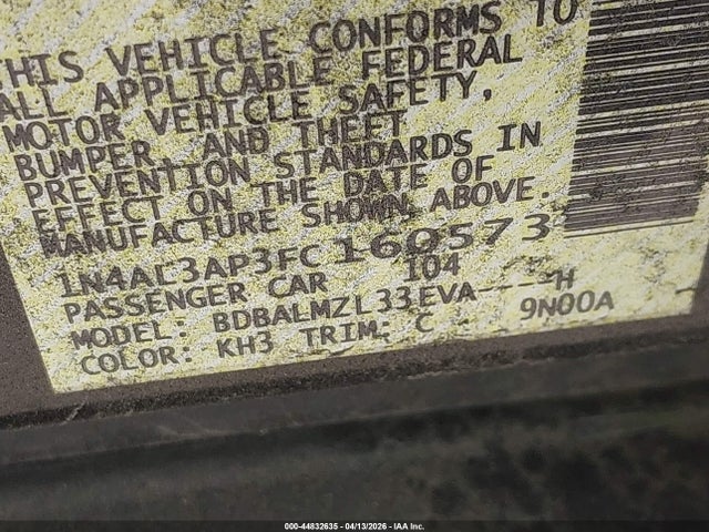 1N4AL3AP3FC160573 Nissan Altima 2.5 Sv