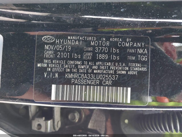 44832658 :رقم المزاد ، KMHRC8A33LU025537 vin ، 2020 Hyundai Venue Sel مزاد بيع