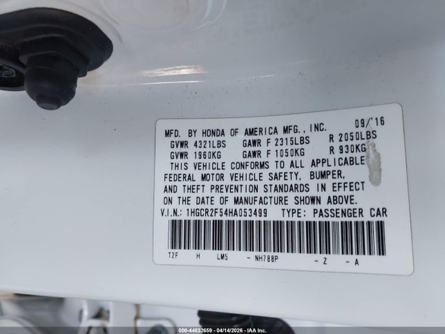 1HGCR2F54HA053499 Honda Accord Sport