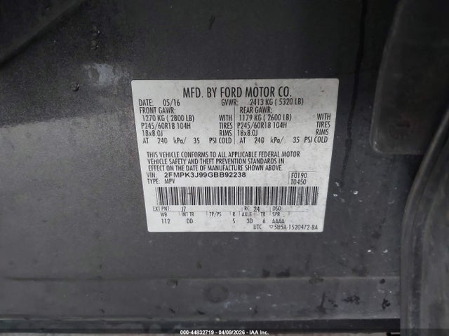 2016 FORD EDGE 2FMPK3J99GBB92238 Photo 8