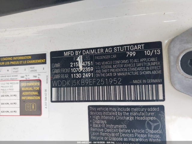 Продаж на аукціоні авто 2014 Mercedes-benz E 350, vin: WDDKJ5KB9EF251952, номер лоту: 44832745