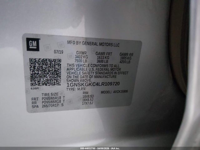 1GNSKGKC4LR109720 Chevrolet Suburban 4wd Ls