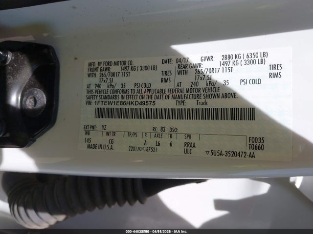 2017 FORD F-150 1FTEW1E86HKD49575 Photo 8