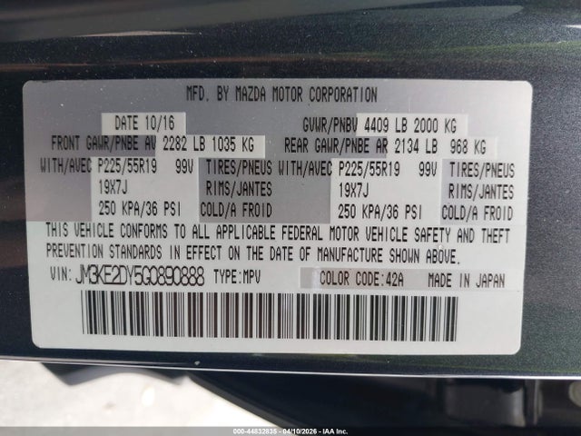 JM3KE2DY5G0890888 Mazda Cx-5 Grand Touring