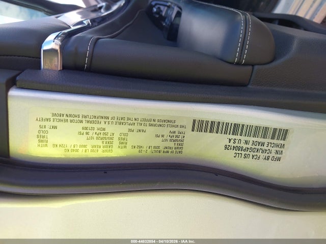 44832854 :رقم المزاد ، 1C4RJKDG4P8804126 vin ، 2023 Jeep Grand Cherokee L Overland 4x4 مزاد بيع