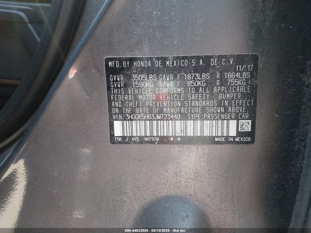 Aukcja sprzedaży 2018 Honda Fit Ex, vin: 3HGGK5H83JM723440, numer aukcji: 44832855